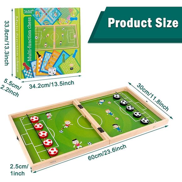 4 in 1 Football Winner Board Games Chess Board Set, Ludo Board Game, Desktop Par - Picture 2 of 8